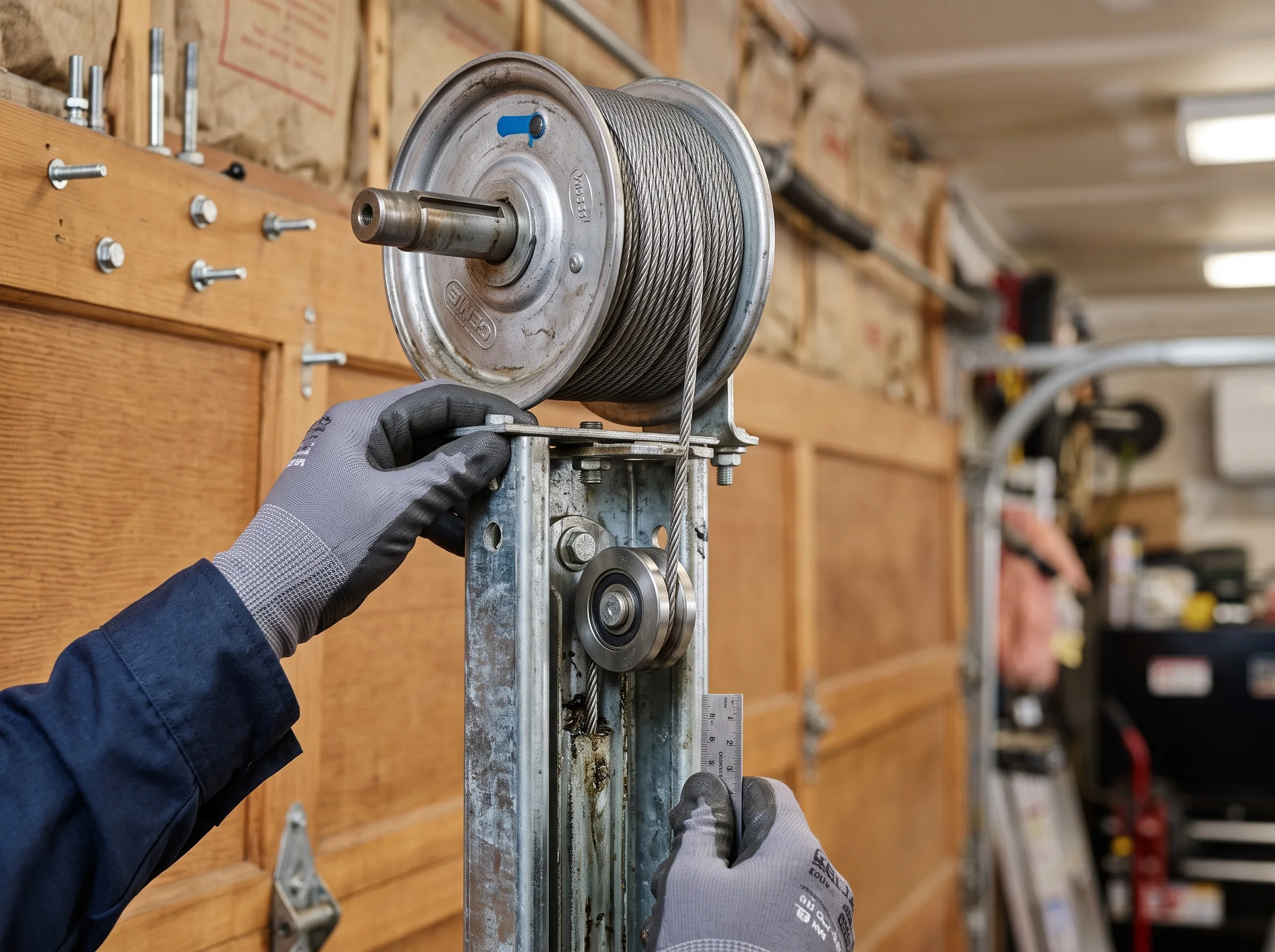 Garage door roller and track inspection