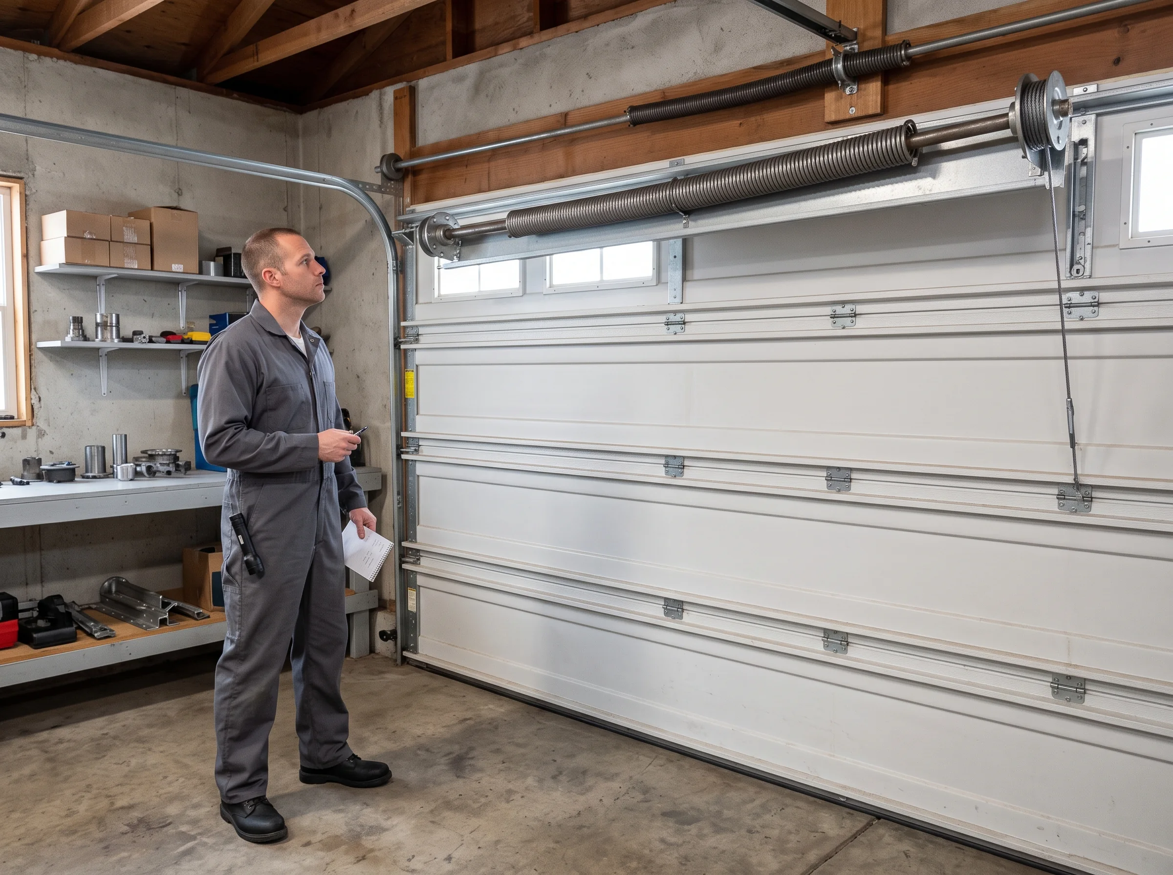 Garage door torsion spring inspection